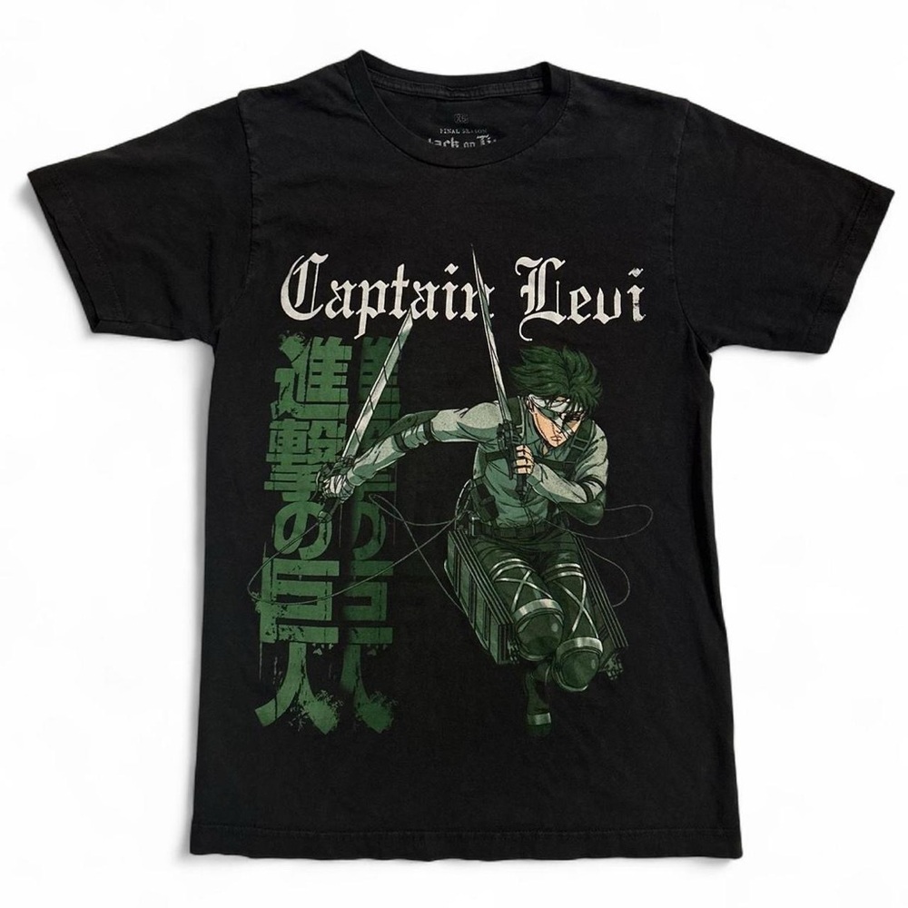 Attack on Titan Captain Levi Black Graphic T-Shirt XS